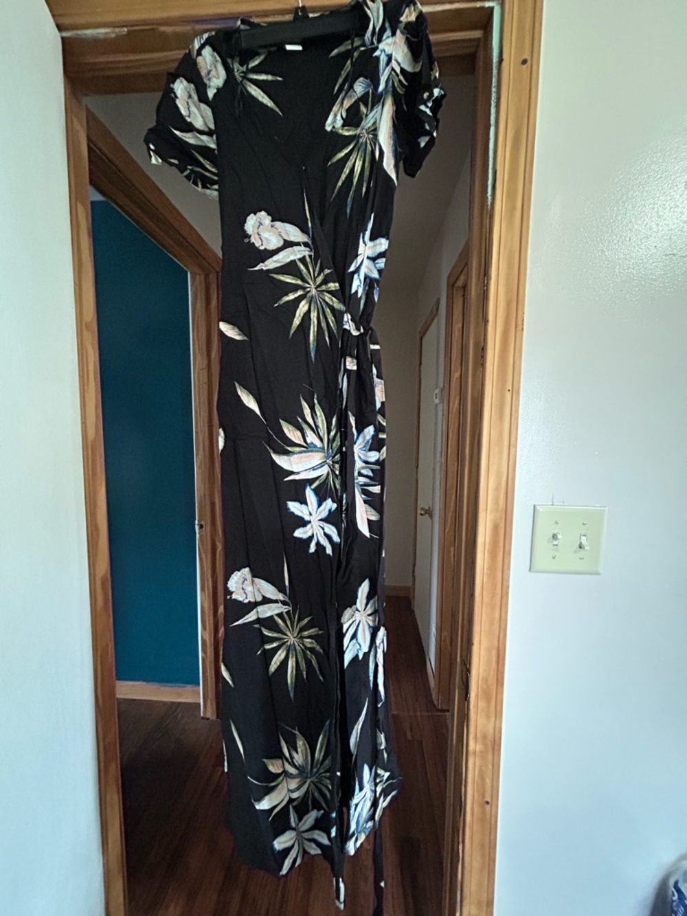 Roxy Black Floral Wrap Dress